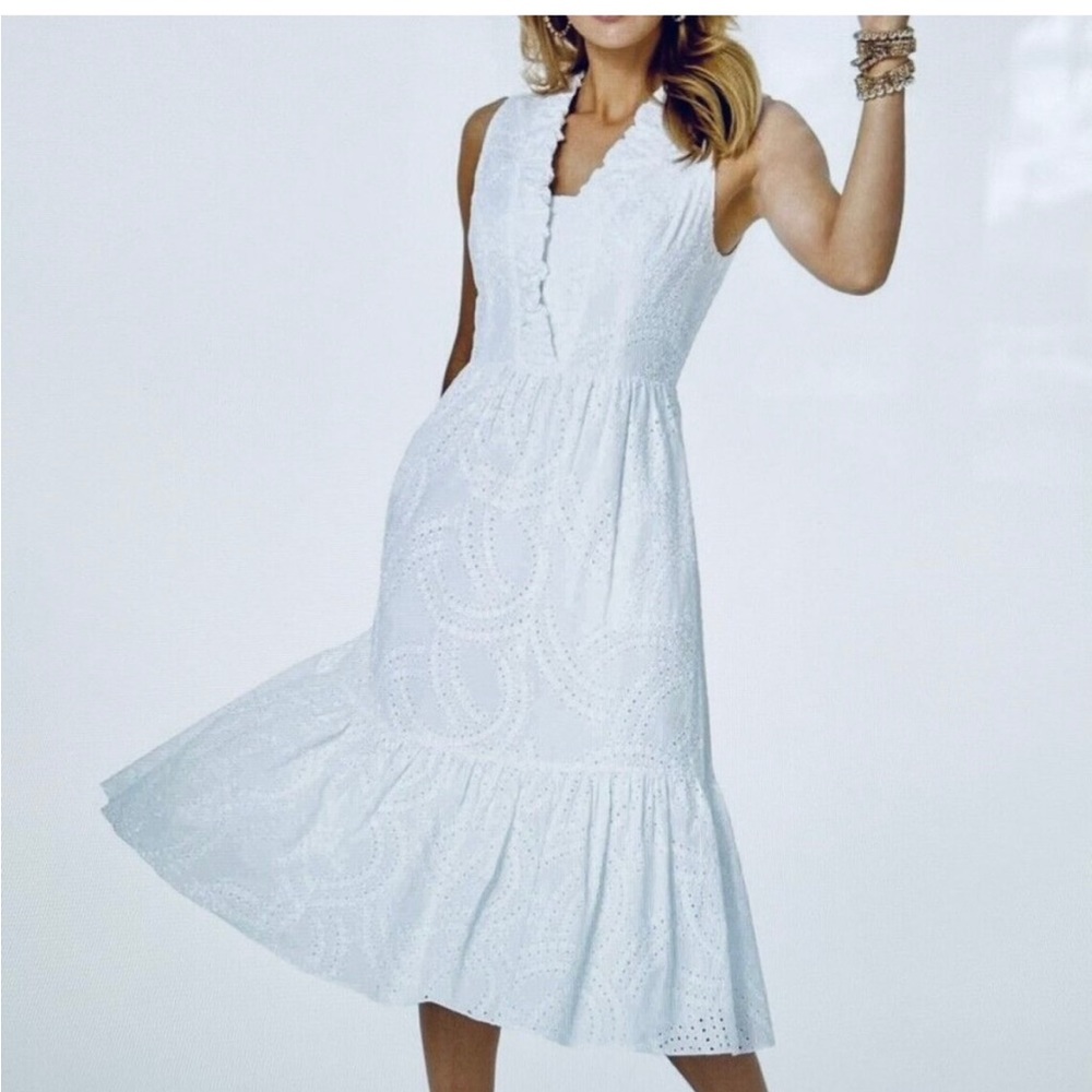 NWT Lilly Pulitzer Lilly Shandi Midi White Eyelet
Embroidered Dress